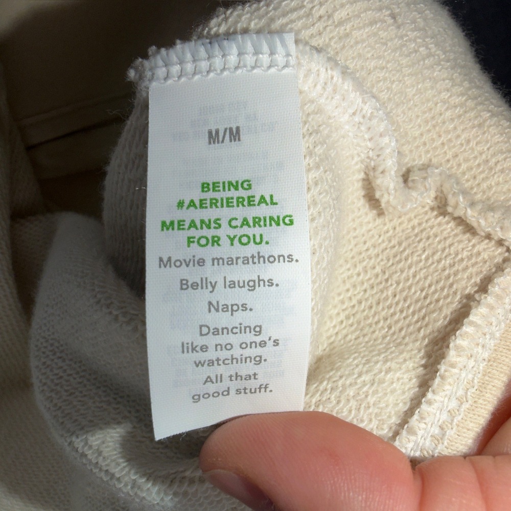 Aerie Women Cream Fleece Knit Blazer Jacket Off-White Medium Soft Lounge Cozy - Picture 8 of 9